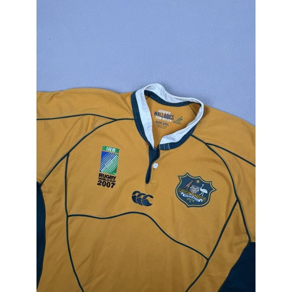 Canterbury Australia Wallabies Rugby Jersey 2XL Yellow Qantas Long Sleeve Team